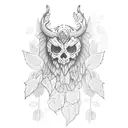 Druid with Leaves tattoo design idea