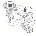 A skeleton astronaut floating in space surrounded by computer code tattoo design idea
