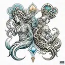 Virgo and Aquarius tattoo design idea