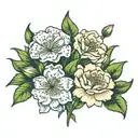 carnation flower and snowdrop flower tattoo design idea