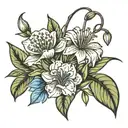 carnation flower and snowdrop flower tattoo design idea