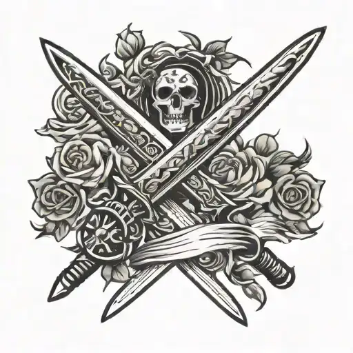 simple long sword tattoo tattoo design idea