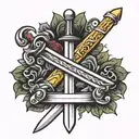simple long sword tattoo tattoo design idea