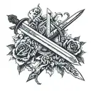 simple long sword tattoo tattoo design idea