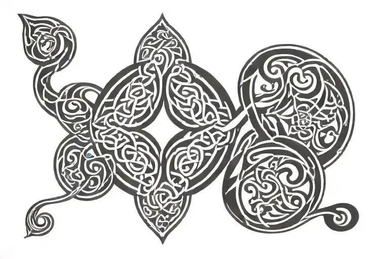 celtic band with knot in centre tattoo design idea