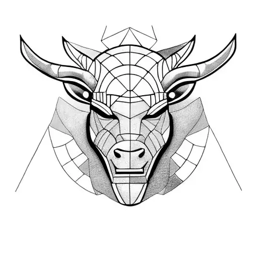 muscle Minotaur head tattoo design idea