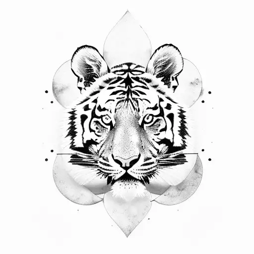 Tiger walking tattoo design idea