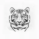 Tiger walking tattoo design idea