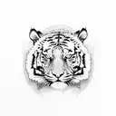 Tiger walking tattoo design idea