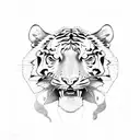 Tiger walking tattoo design idea