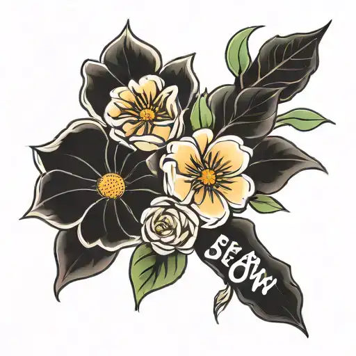reap what you sow text with blooming flower on hand tattoo design idea