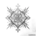 Black and White gothic ornamental tattoo based in stained Glass and windows from gothic buildings tattoo design idea