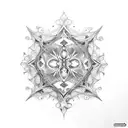 Black and White gothic ornamental tattoo based in stained Glass and windows from gothic buildings tattoo design idea