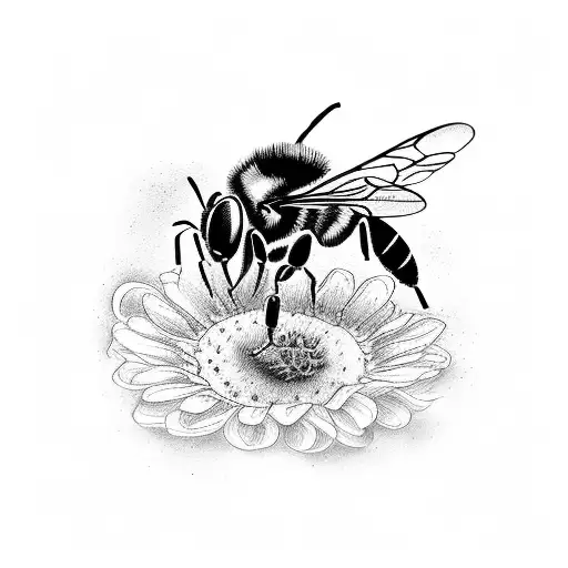 a bee and a old photo camera tattoo design idea