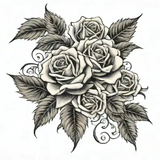 dollars roses tattoo design idea