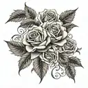 dollars roses tattoo design idea