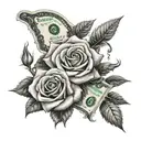 dollars roses tattoo design idea
