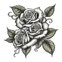 dollars roses tattoo design idea