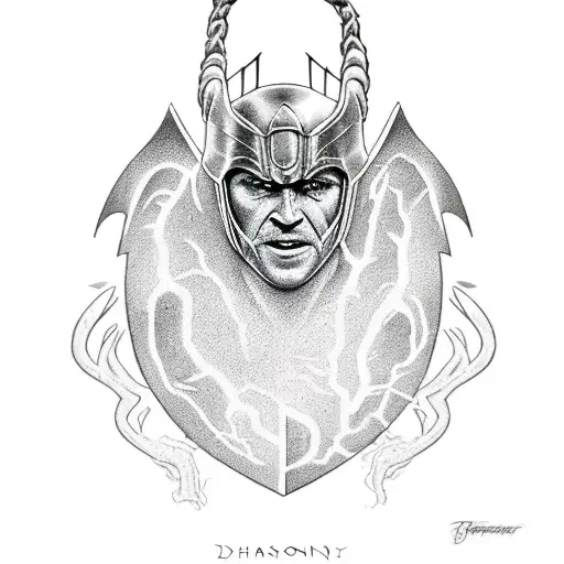 Thor dragons family tree tattoo design idea