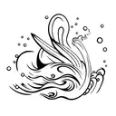 speed boat in waves tattoo design idea