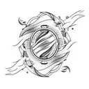 speed boat in waves tattoo design idea