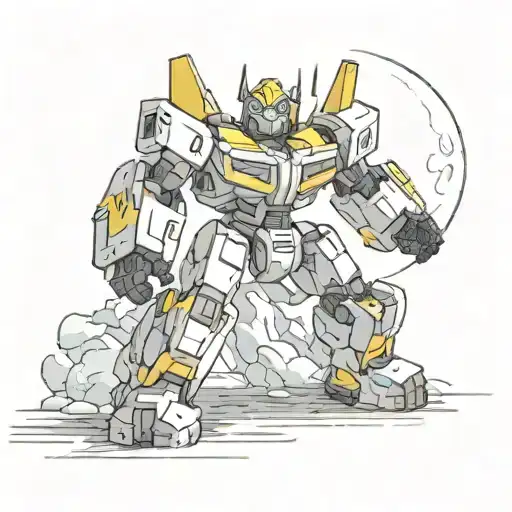 Bumblebee transformer moon tattoo design idea