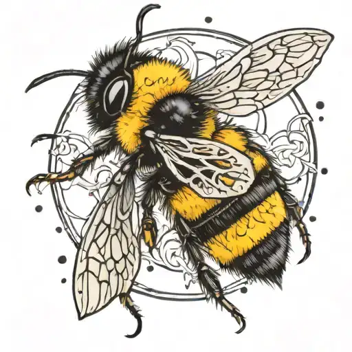Bumblebee moon tattoo design idea