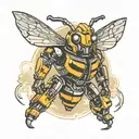 Bumblebee transformer moon tattoo design idea