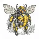 Bumblebee transformer moon tattoo design idea