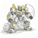 Bumblebee transformer moon tattoo design idea