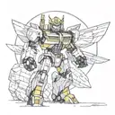 Bumblebee transformer moon tattoo design idea