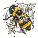 Bumblebee moon tattoo design idea