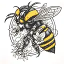 Bumblebee moon tattoo design idea