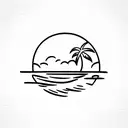surf and beach tattoo design idea