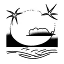 surf and beach tattoo design idea