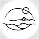 surf and beach tattoo design idea
