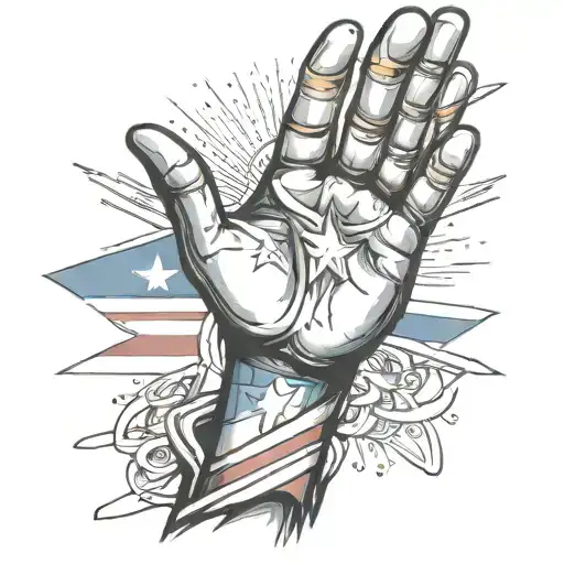 Puerto rican flag, Brazilian Flag, rio de janeiro statue, Biblical praying hands tattoo design idea
