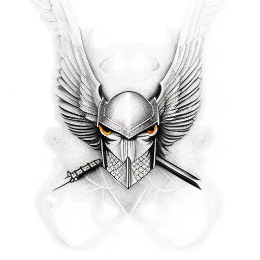 Valkyrie, Grim Reaper, Horse, and Crow Chest Piece tattoo design idea