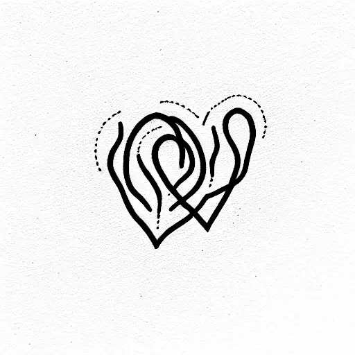 H and B with a heart and with number 7 tattoo design idea