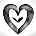 H and B with a heart and with number 7 tattoo design idea