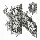 medieval fantasy arm sleeve tattoo design idea