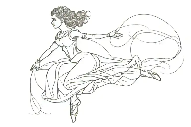 Irish dancer gracefully leaping tattoo design idea