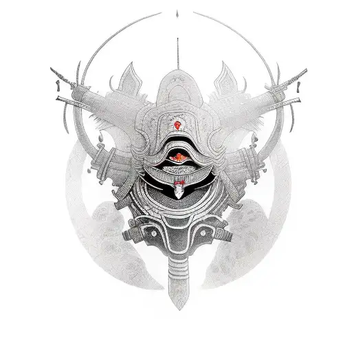 detailed ronin warrior tattoo design idea