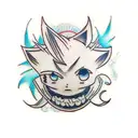 Tiny Anime Reed mark tattoo design idea