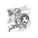 Tiny Anime Reed mark tattoo design idea