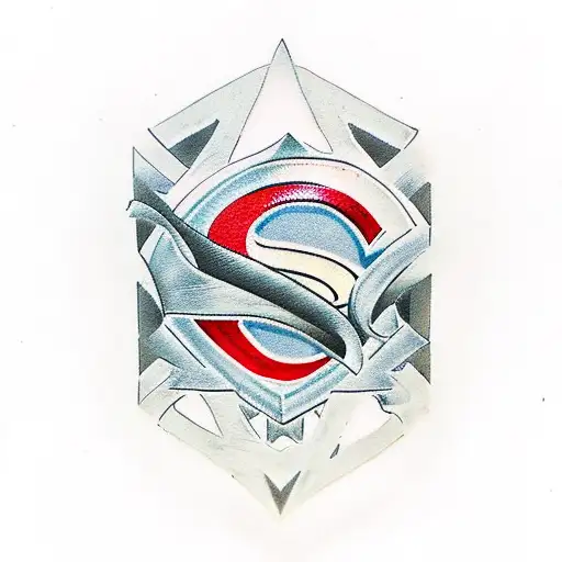ruined superman logo tattoo design idea