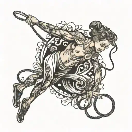 skipping rope gymnastics tattoo design idea
