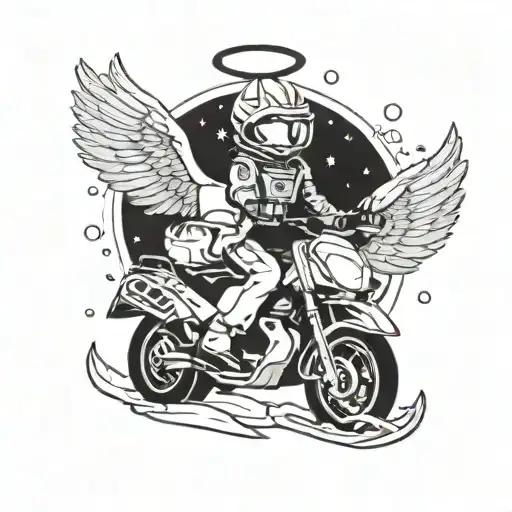 angel on a snowmobile design tattoo design idea