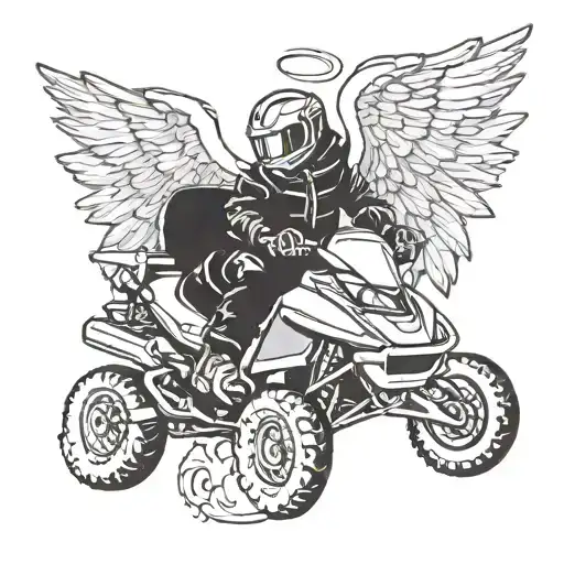 angel on a snowmobile design tattoo design idea