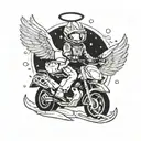 angel on a snowmobile design tattoo design idea